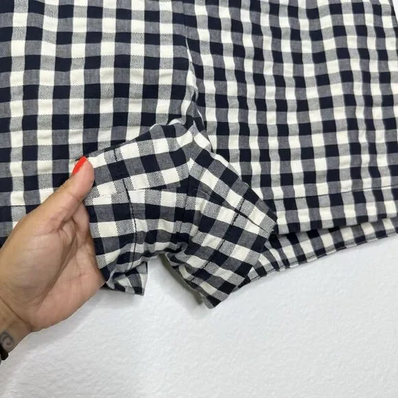 Ann Taylor Loft Shorts Size 14 Plaid Blue Sailor Preppy Summer Gingham Nautical - Picture 6 of 11